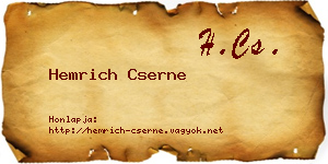 Hemrich Cserne névjegykártya